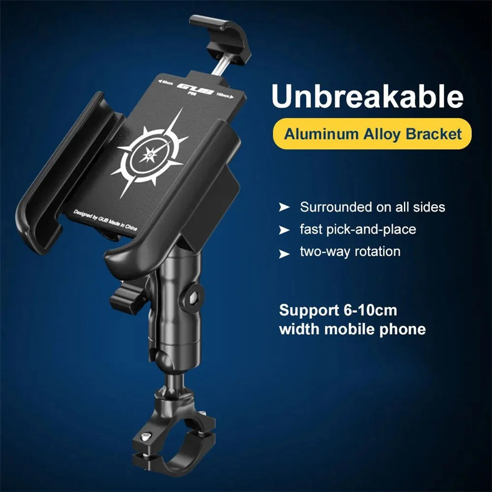 GUB P50 E-Bike Bicycle Motorcycle Cellphone Bracket Aluminum Alloy Cycling Phone Holder - Handlebar Clip Mount - 3