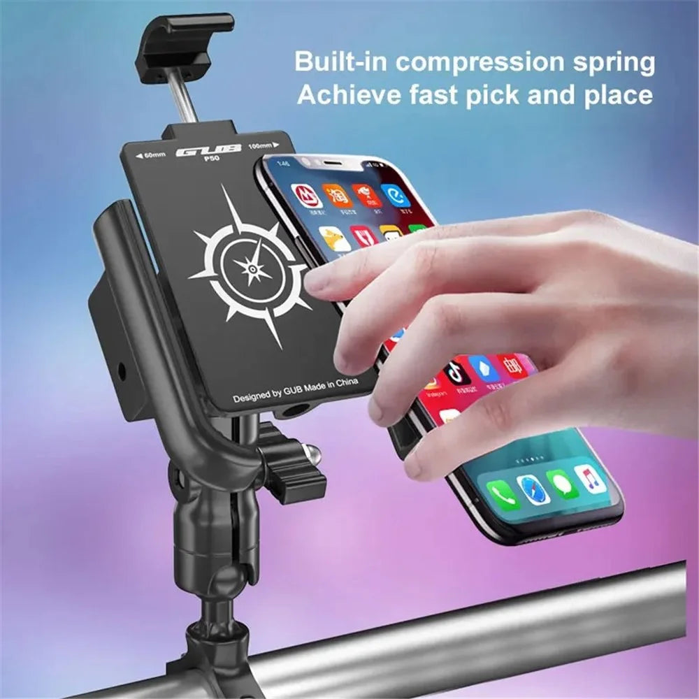 GUB P50 E-Bike Bicycle Motorcycle Cellphone Bracket Aluminum Alloy Cycling Phone Holder - Handlebar Clip Mount - 5