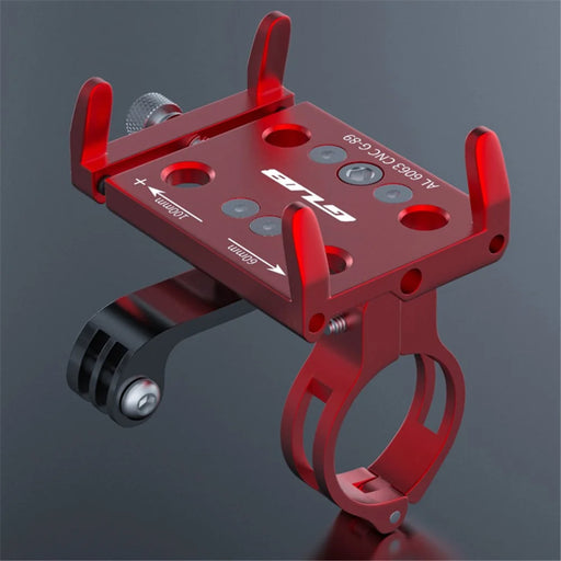 GUB G-89 Bicycle E-Bike Phone Holder Aluminum Alloy Bike Handlebar Phone Bracket - Red - 1