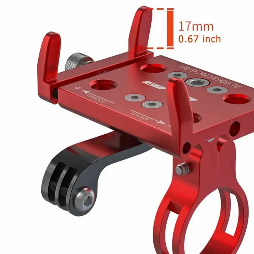 GUB G-89 Bicycle E-Bike Phone Holder Aluminum Alloy Bike Handlebar Phone Bracket - Red - 3