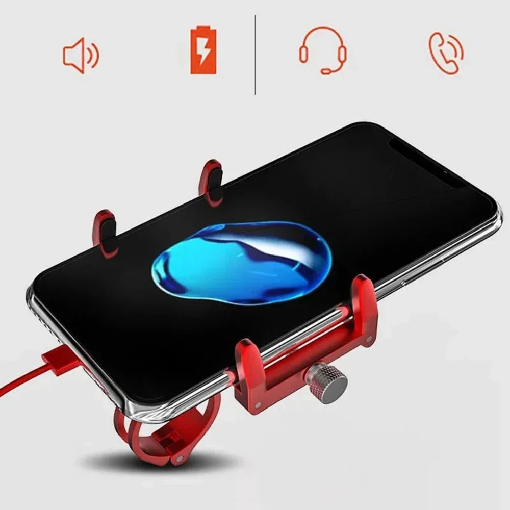 GUB G-89 Bicycle E-Bike Phone Holder Aluminum Alloy Bike Handlebar Phone Bracket - Red - 4