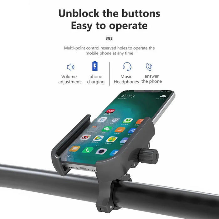 GUB P40 360 Degree Rotation Bicycle Handlebar Mount Aluminum Alloy Phone Holder Bracket - Black - 5