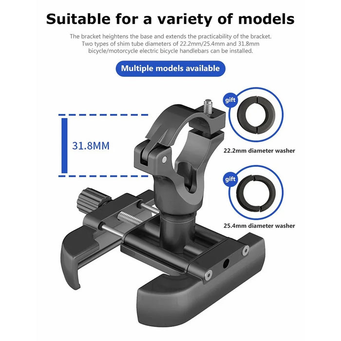 GUB P40 360 Degree Rotation Bicycle Handlebar Mount Aluminum Alloy Phone Holder Bracket - Black - 7