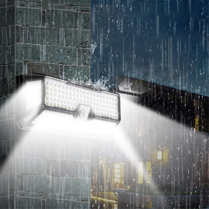 Solar Wall Light 202LED PIR Motion Sensor 3 Modes Sunlight Outdoor Waterproof Garden Lamp - 2