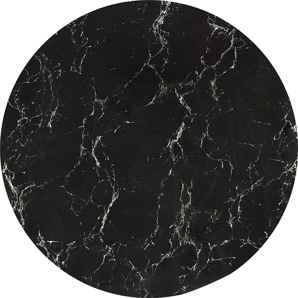 Marble Grain Cup Coaster Nordic Insulated Absorbent Round Ceramic Coffee Mug Placemat - Black - 1