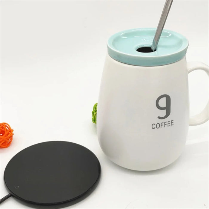 A308 USB Cup Mug Warmer with Indicator Light and Switch Cup Coaster Warmer Beverage Heater for Home Office - Black - 3