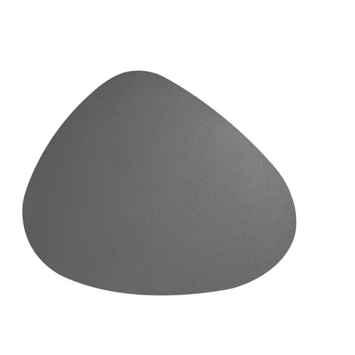 CDY002 PVC Leather Heat Insulation Placemats Bowl Coaster Kitchen Non-Slip Tableware Pad Table Mat, Size L - Dark Grey - 1
