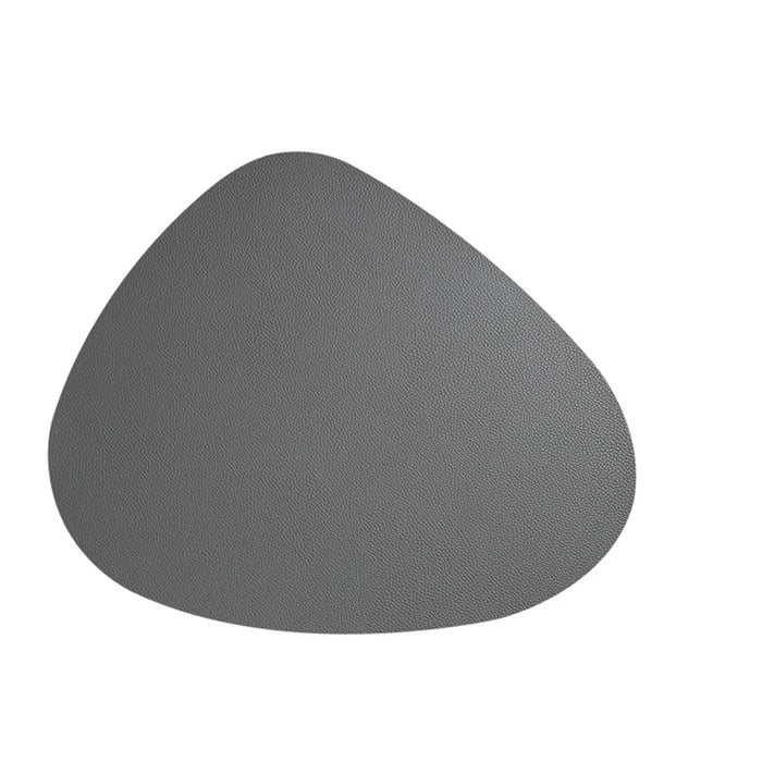 CDY002 PVC Leather Heat Insulation Placemats Bowl Coaster Kitchen Non-Slip Tableware Pad Table Mat, Size L - Dark Grey - 1