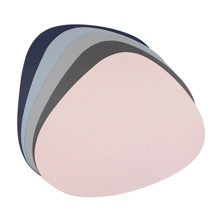 CDY002 PVC Leather Heat Insulation Placemats Bowl Coaster Kitchen Non-Slip Tableware Pad Table Mat, Size L - Dark Grey - 4