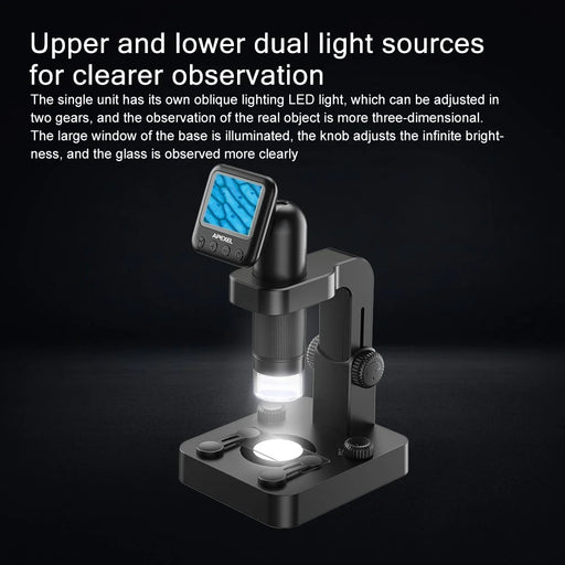 APEXEL APL-MS003 IPS Screen Portable Digital Microscope Kit with Slides 20-100X Magnification Science Toys for Kids Students Adults - 2