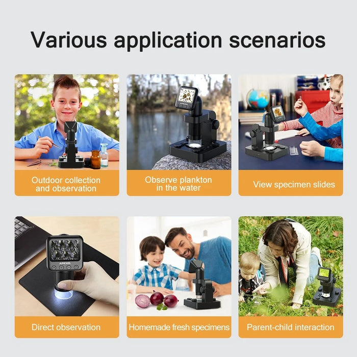 APEXEL APL-MS003 IPS Screen Portable Digital Microscope Kit with Slides 20-100X Magnification Science Toys for Kids Students Adults - 5