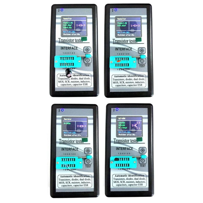 Color Screen Version Graphic Display M328 Transistor Tester Resistance Inductance Meter Capacitance ESR Meter (without Battery) - Black - 4