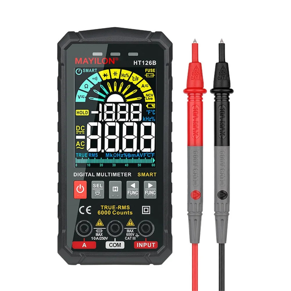 MAYILON HT126B Handheld Digital Multimeter High-Precision Auto Smart Anti-Burning Universal Meter with Digital Display for AC / DC Voltage (without Battery) - 1