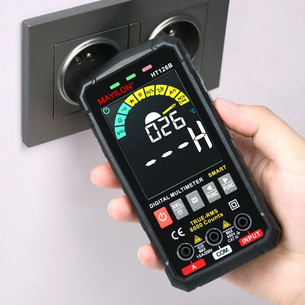 MAYILON HT126B Handheld Digital Multimeter High-Precision Auto Smart Anti-Burning Universal Meter with Digital Display for AC / DC Voltage (without Battery) - 6