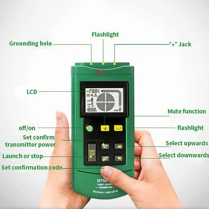 MAYILON MY6818 Portable Wire Tracker Professional Wire Cable Tracker Metal Pipe Locator Detector Tester - 4