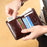 DANTE B922 RFID Blocking Stylish Top Layer Cowhide Men Short Wallet Cards Cash Carrying Bag - Coffee - 5