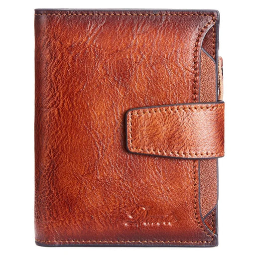 DANTE D05508 Full Grain Cowhide Leather Multiple Card Slots Wallet RFID Blocking Cash Pouch - Brown - 1