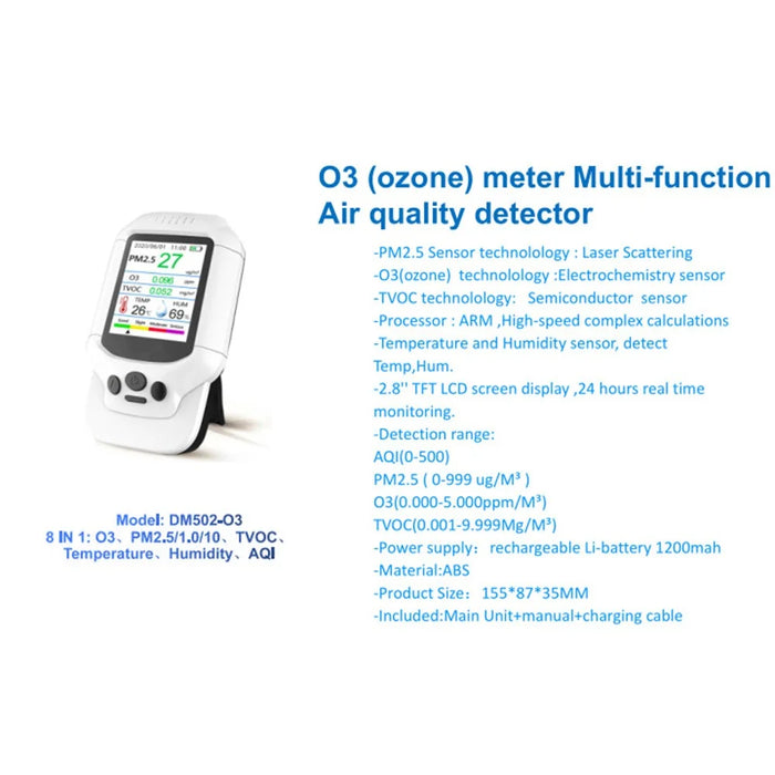 Air Quality Pollution Monitor Temperature Humidity Meter Teste PM2.5 Dust Detector for Home and Office - 4