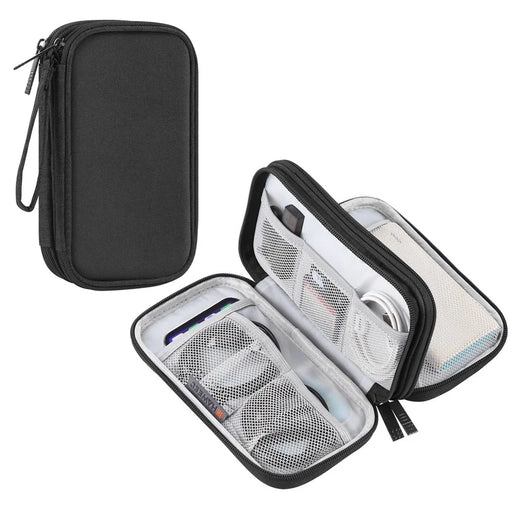 HAWEEL HWL2129 Portable Travel Electronics Accessories Carrying Bag Storage Case for Power Bank Cable Memory Card - Black - 1