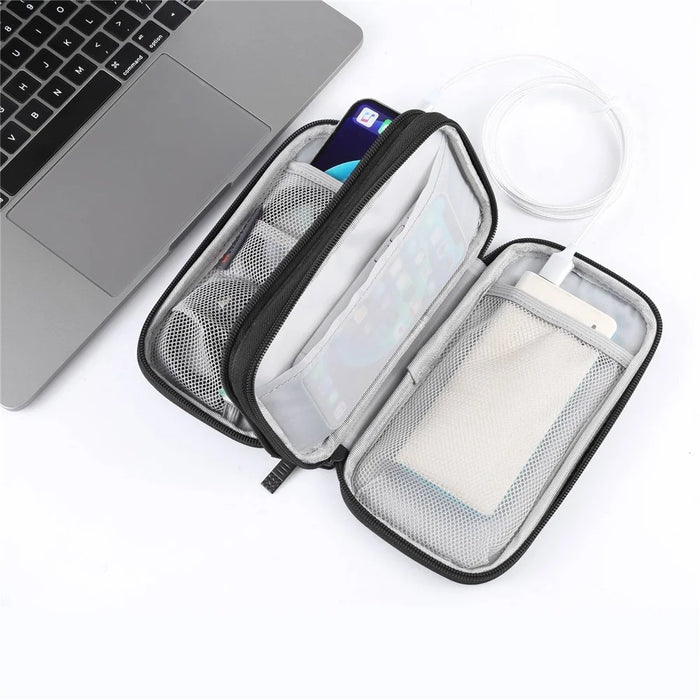 HAWEEL HWL2129 Portable Travel Electronics Accessories Carrying Bag Storage Case for Power Bank Cable Memory Card - Black - 6