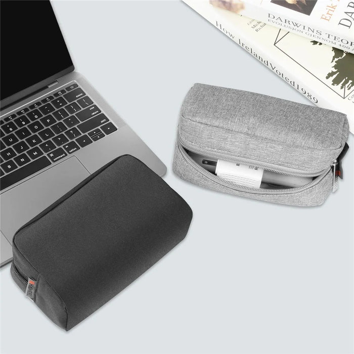 HAWEEL HWL2127 Digital Accessories Carrying Zipper Bag Water Resistant Data Cable Power Bank Storage Pouch - Grey - 5