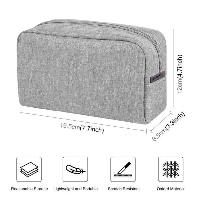 HAWEEL HWL2127 Digital Accessories Carrying Zipper Bag Water Resistant Data Cable Power Bank Storage Pouch - Grey - 6