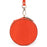 K058 Top Layer Cowhide Coin Purse Portable Mini Round Zipper Wallet Storage Bag with Strap - Orange - 2