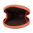K058 Top Layer Cowhide Coin Purse Portable Mini Round Zipper Wallet Storage Bag with Strap - Orange - 6