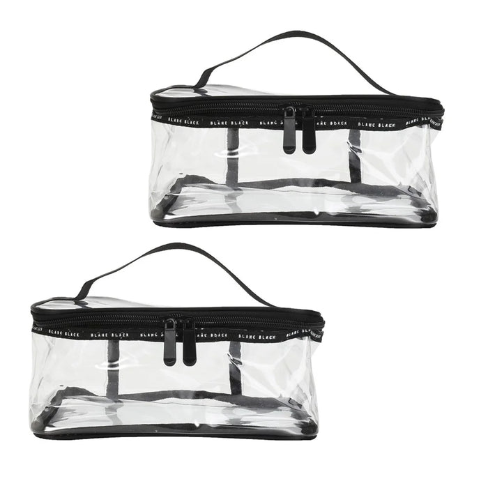 F08006 2PCS Large Clear Makeup Bag Organizer Travel Cosmetic Toiletry Bag Handbag 23x17x10cm - 1