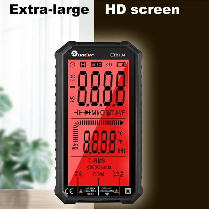 TOOLTOP ET8134 4.7-inch LCD Digital Multimeter AC Direct Current Voltage Current Measure Capacitance Resistance Temperature Measuring Tool - 2