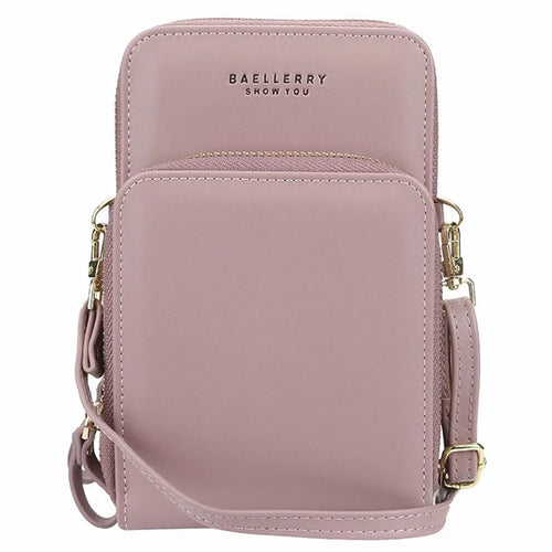 BAELLERRY N0102 Crossbody Bag for Women, Comfortable Shoulder Bag Teen Girl's Long Strap Purse Clutch Wallet Phone Bag - Purple - 1
