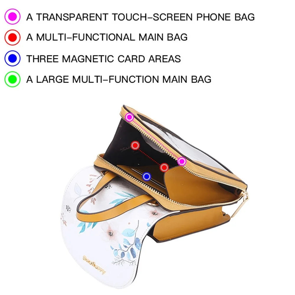 BAELLERRY N8621 Women Touch Screen Crossbody Bag Multifunctional Phone Purse Clear Window Shoulder Pouch - Green - 4