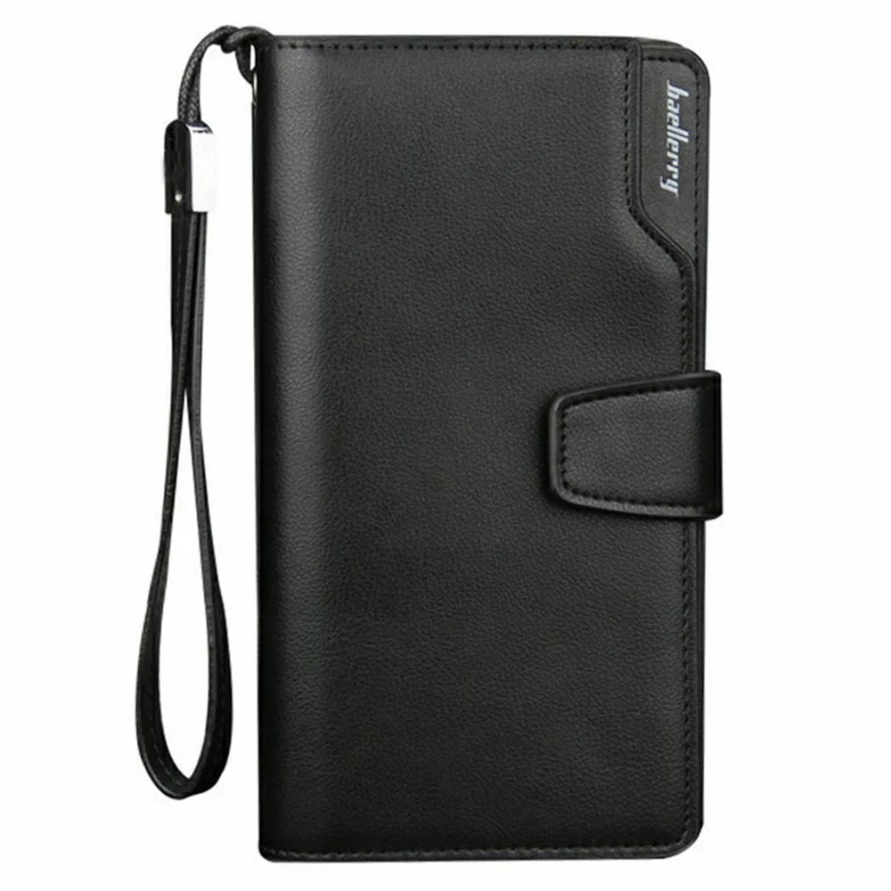 BAELLERRY 171B Men's Clutch Bag PU Leather Wristlet Wallet Card Carrying Purse Driving License Keys Phone Organization Bag - Black - 1
