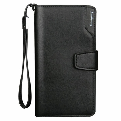 BAELLERRY 171B Men's Clutch Bag PU Leather Wristlet Wallet Card Carrying Purse Driving License Keys Phone Organization Bag - Black - 1