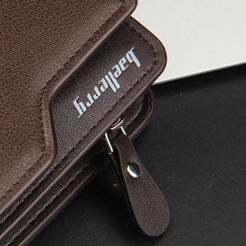 BAELLERRY 171B Men's Clutch Bag PU Leather Wristlet Wallet Card Carrying Purse Driving License Keys Phone Organization Bag - Black - 5