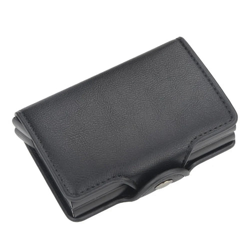 BAELLERRY K9121 PU Leather Credit Card Holder Wallet RFID Blocking Pop Up Card Case - Black - 1