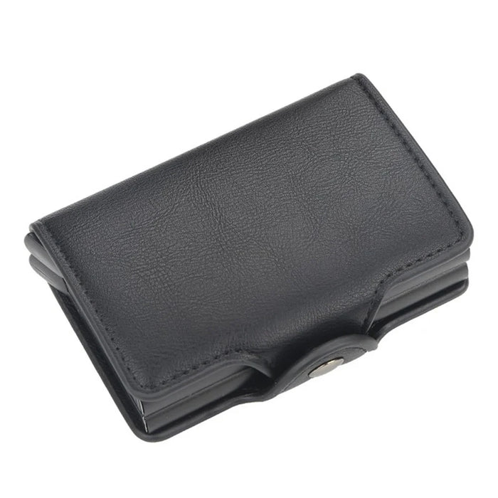 BAELLERRY K9121 PU Leather Credit Card Holder Wallet RFID Blocking Pop Up Card Case - Black - 1