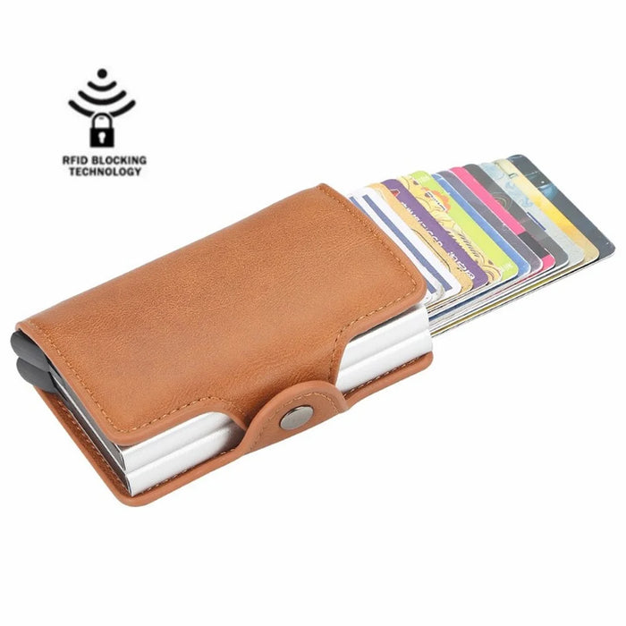 BAELLERRY K9121 PU Leather Credit Card Holder Wallet RFID Blocking Pop Up Card Case - Black - 2