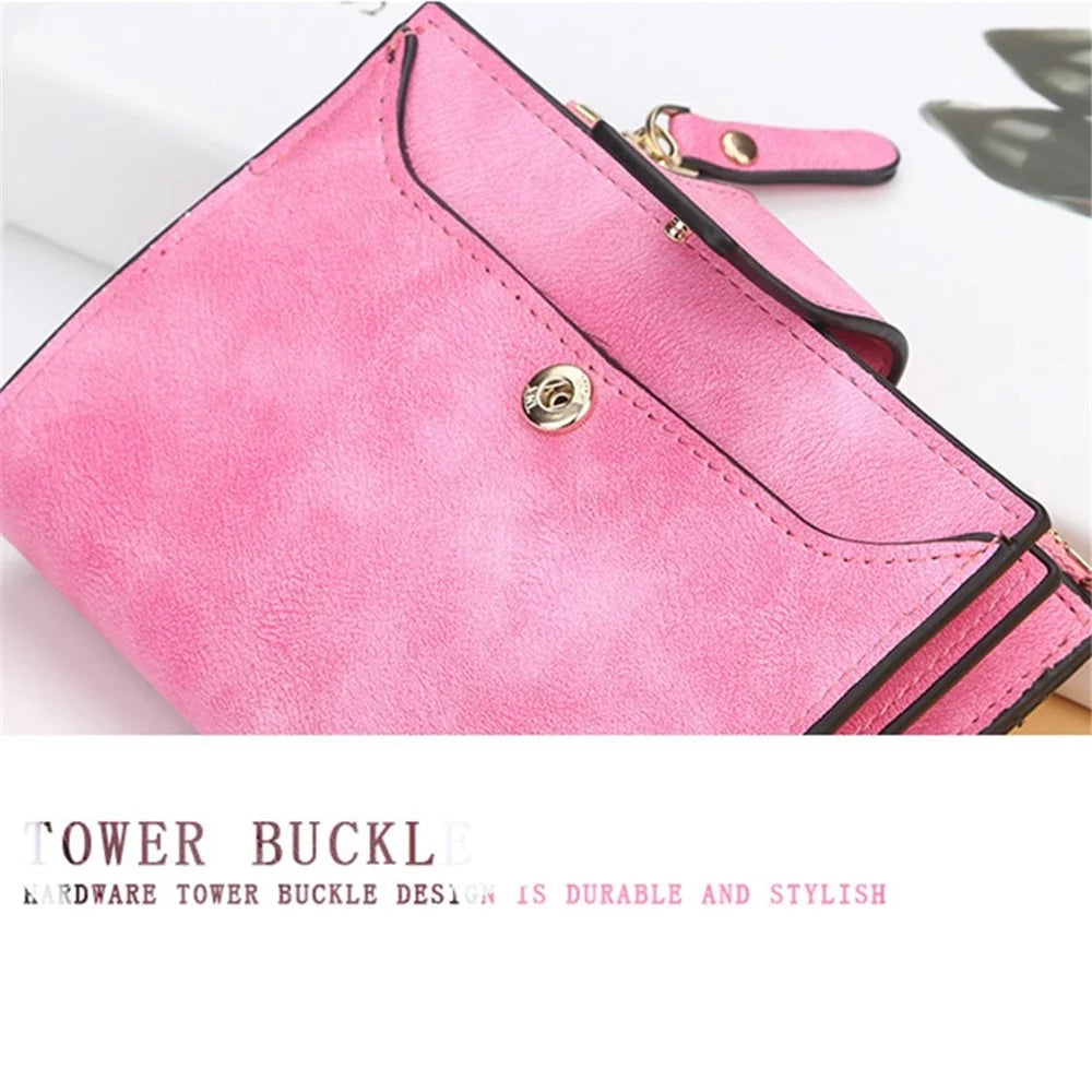 BAELLERRY N2347 Zipper Hasp Short Wallet Women PU Leather Purse Coin Credit Card Holder - Brown - 6
