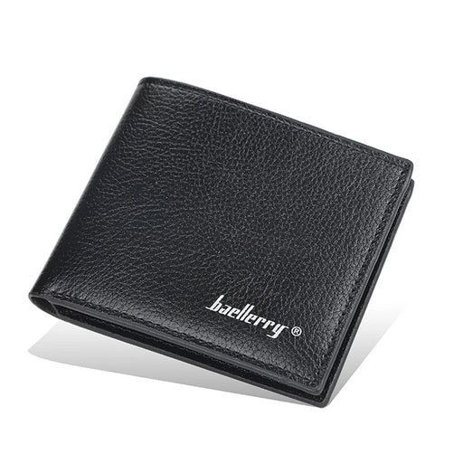 BAELLERRY 810 Litchi Texture PU Leather Men Short Wallet Cards Cash Storage Bag - Black - 1