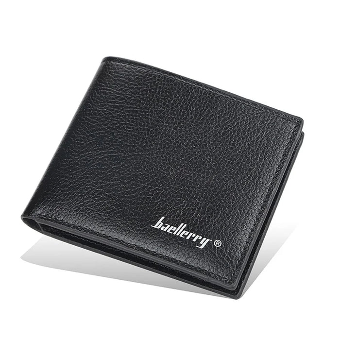 BAELLERRY 810 Litchi Texture PU Leather Men Short Wallet Cards Cash Storage Bag - Black - 1