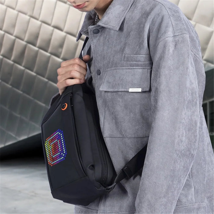 MARK RYDEN MR-2588 Crossbody Bag with LED Display Waterproof Men Flannel Lining Chest Pack - 3