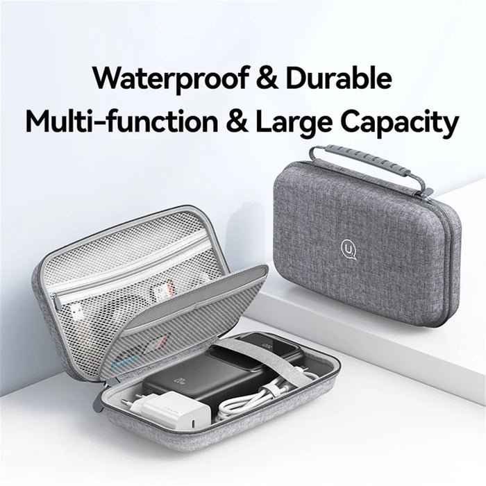 USAMS US-ZB290 Large Capacity Travel Storage Bag for Data Cable, Power Bank, Charger Organizer Container - 3
