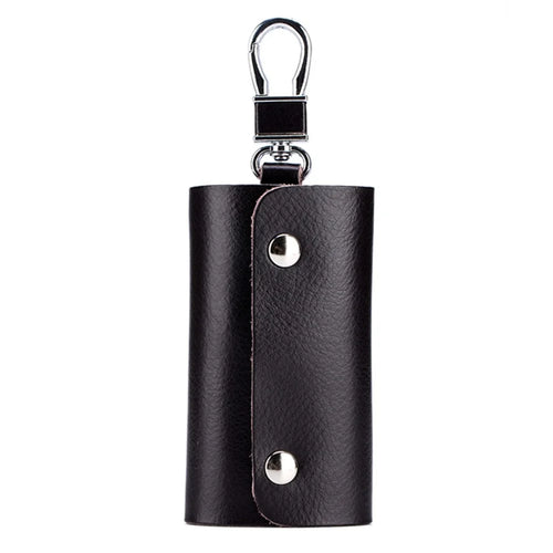 BULLCAPTAIN 484 Vertical Key Case Split Leather Key Holder Organizer Pouch, 6x3x10cm - Coffee - 1