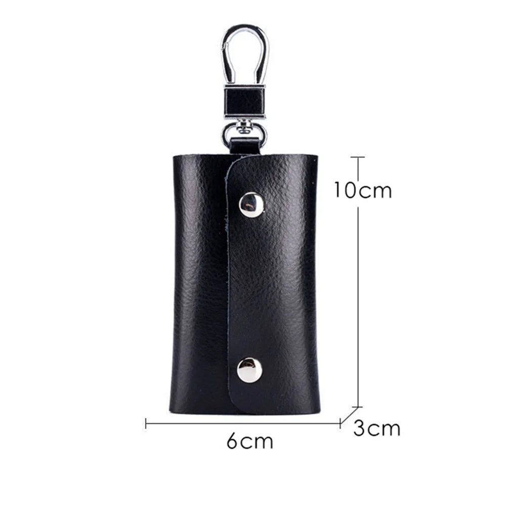 BULLCAPTAIN 484 Vertical Key Case Split Leather Key Holder Organizer Pouch, 6x3x10cm - Coffee - 7