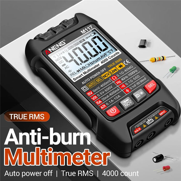 ANENG M117 Multimeter Auto-Ranging Digital Tester Intelligent Multi Tester - Black - 2