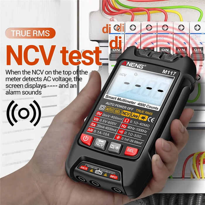 ANENG M117 Multimeter Auto-Ranging Digital Tester Intelligent Multi Tester - Black - 3
