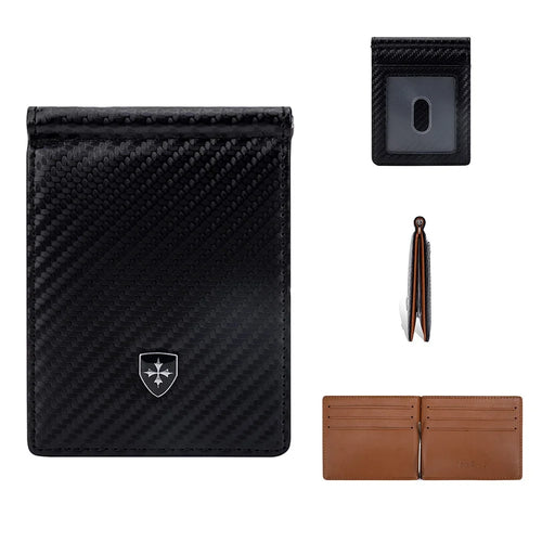 BAELLERRY K9309 Business Men RFID Blocking Multiple Card Slots PU Leather Wallet with Money Clip - Black - 1