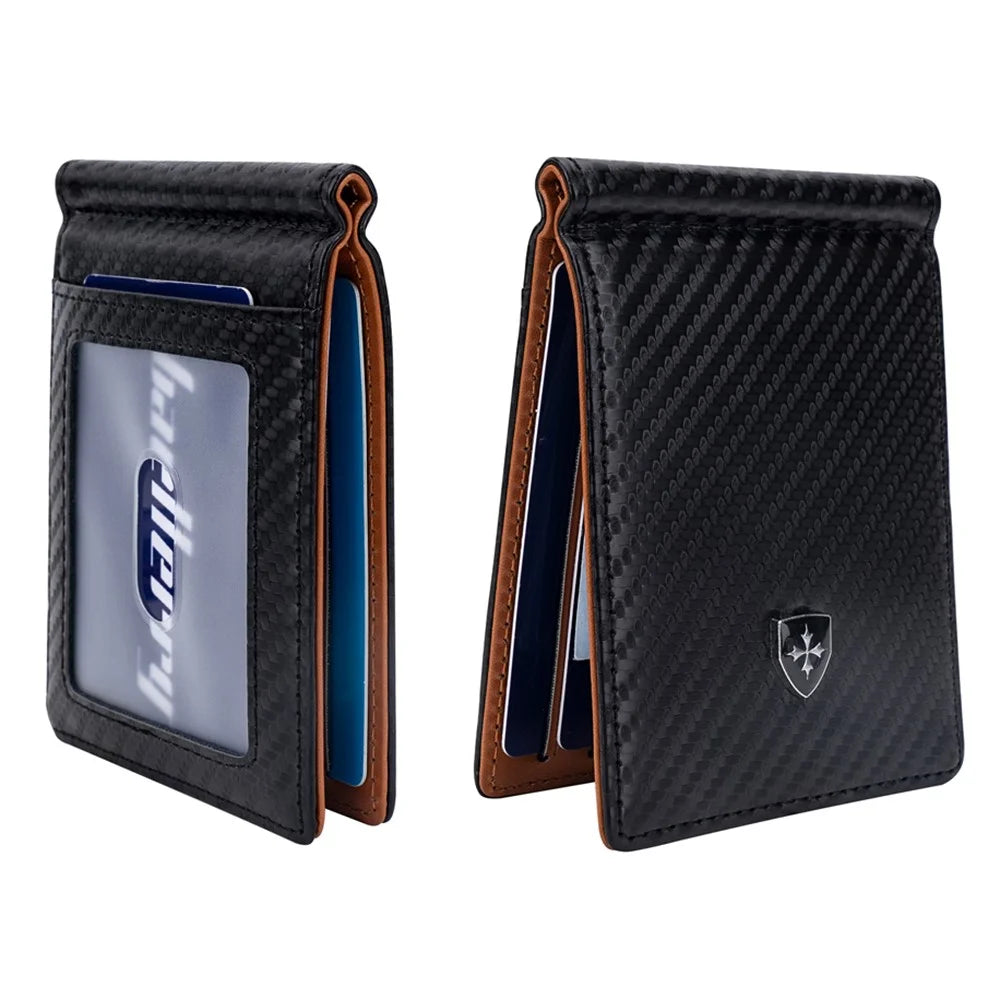 BAELLERRY K9309 Business Men RFID Blocking Multiple Card Slots PU Leather Wallet with Money Clip - Black - 4