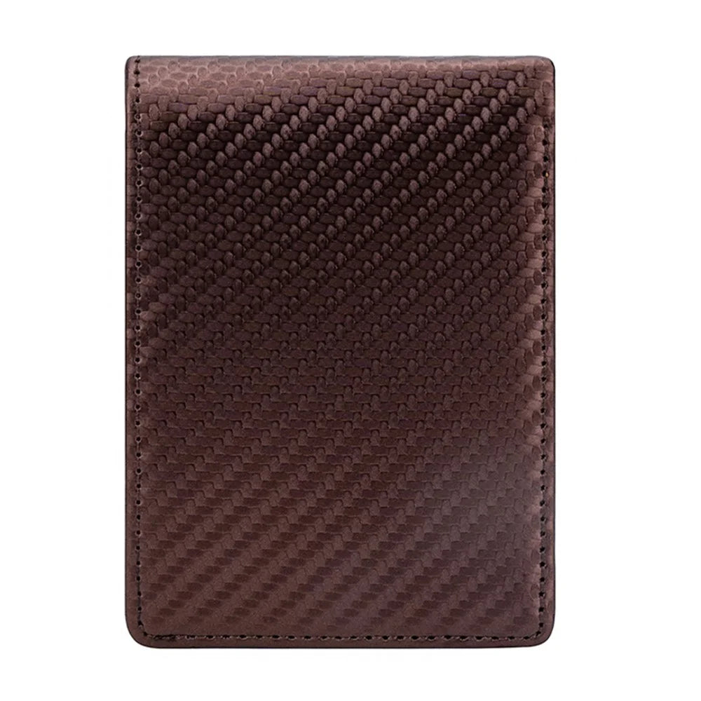 BAELLERRY K9308 Carbon Fiber Texture PU Leather RFID Blocking Card Holder Men Wallet - Brown - 3